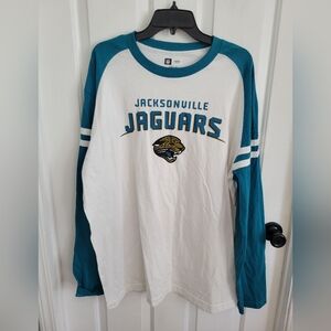 Jacksonville Jaquars NFL Men's Long Sleeve White Teal Tee Size XL